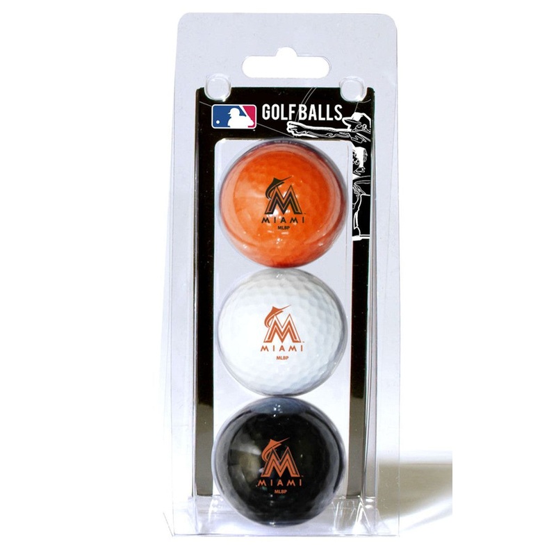 Team Golf Miami Marlins 3 Pack of Golf Balls