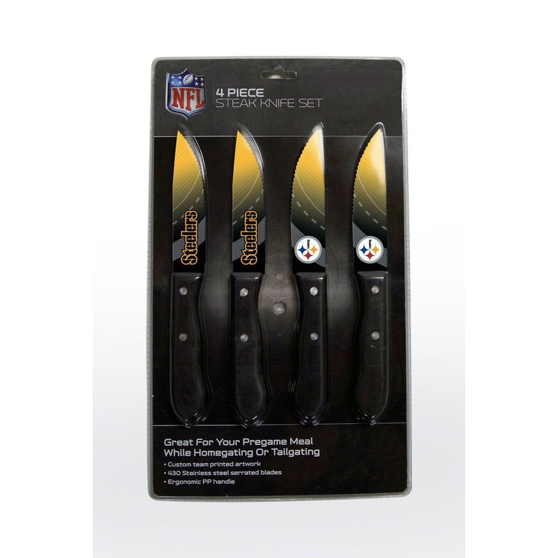The Sports Vault Pittsburgh Steelers 4 Pack Steak Knife Set