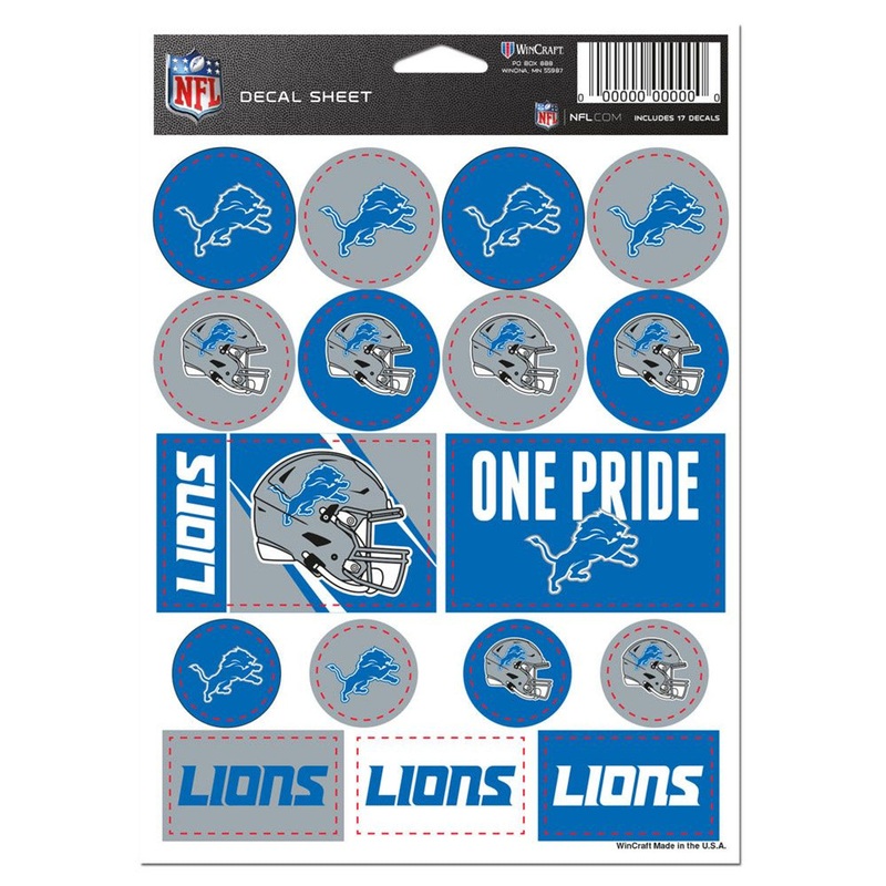 Wincraft Detroit Lions Vinyl Decal Sheet 5×7
