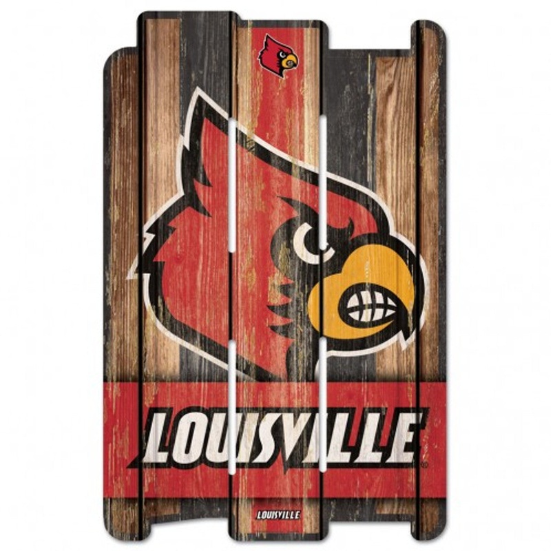 Wincraft Louisville Cardinals Fence Style Wood Sign 11×17 – Special Order