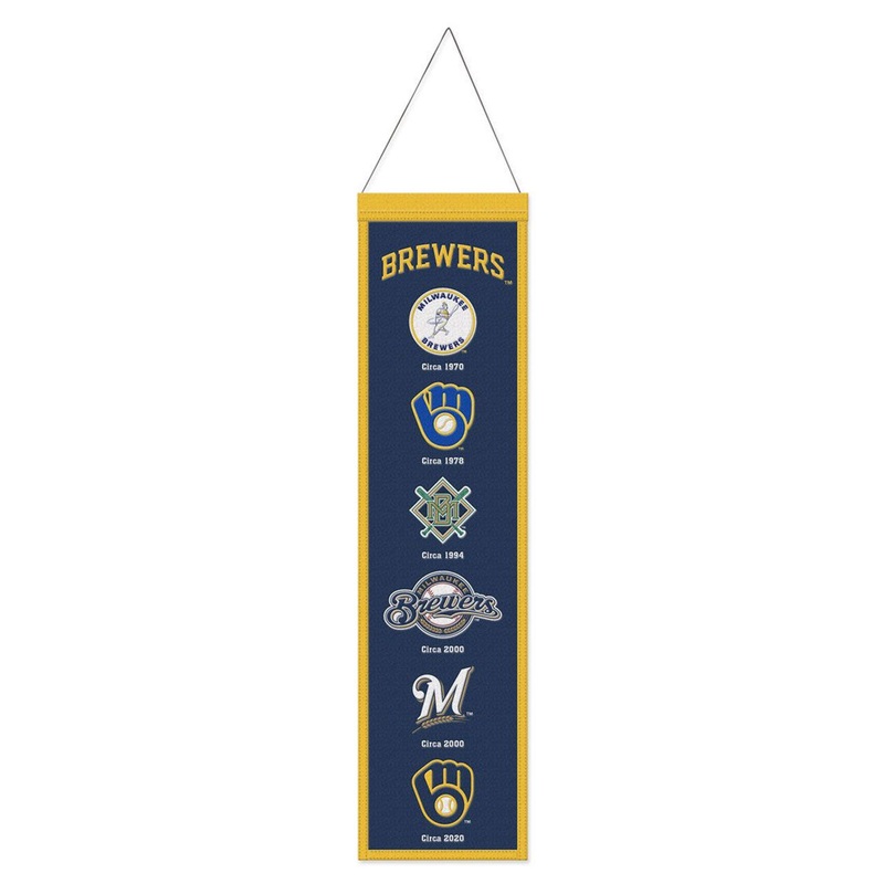 Wincraft Milwaukee Brewers Heritage Evolution Design Wool Banner 8×32