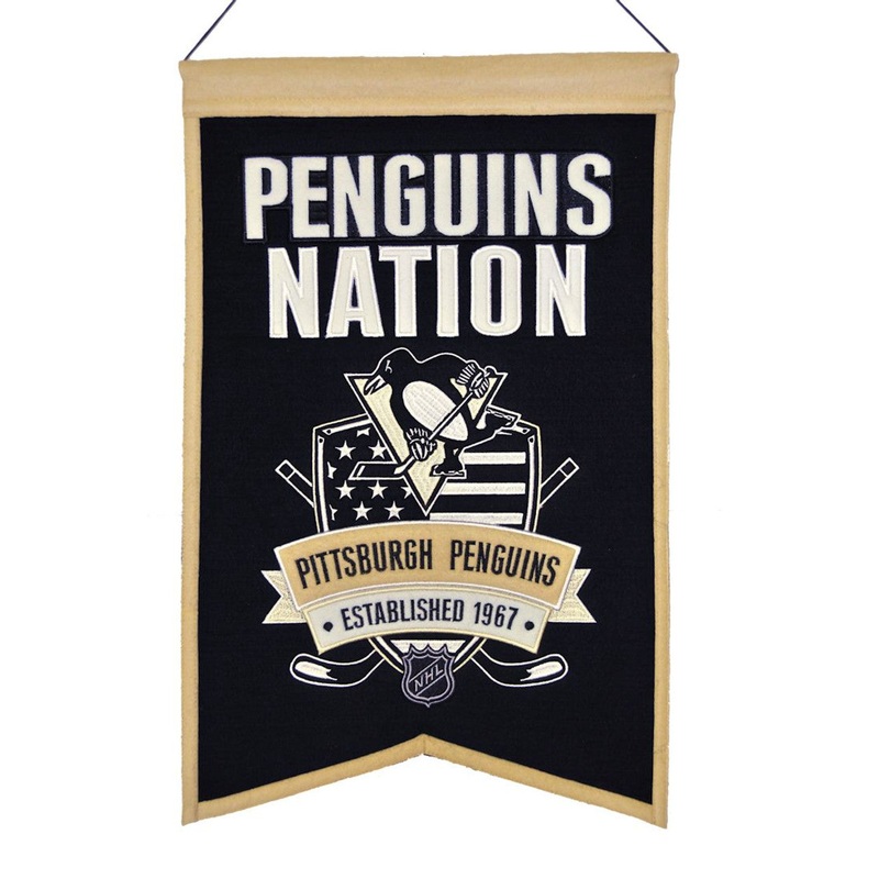 Winning Streak Sports Pittsburgh Penguins Nations Wool Banner 14×22