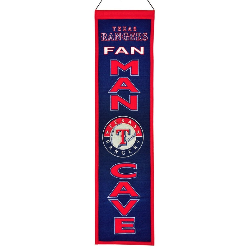Winning Streak Sports Texas Rangers Man Cave Wool Banner 8×32