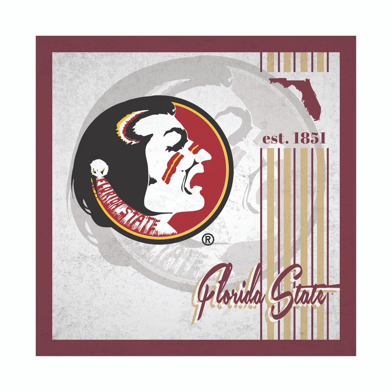 Fan Creations Florida State Seminoles Album Design Wood Sign 10×10