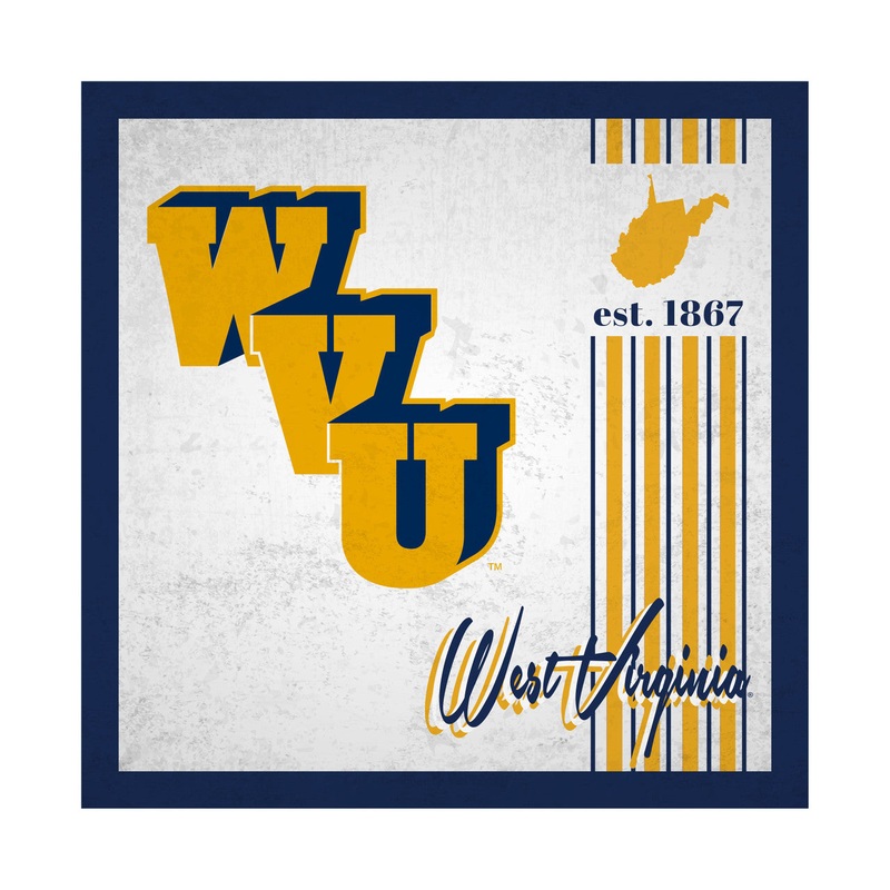 Fan Creations West Virginia Mountaineers Album Design Wood Sign 10×10