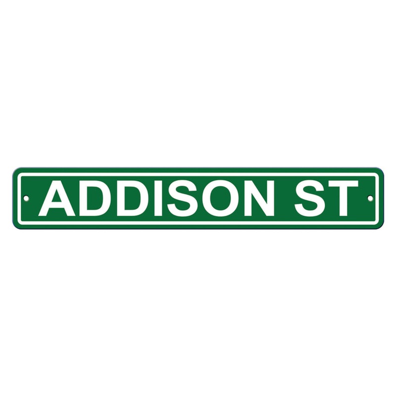 Fremont Die Chicago Cubs Addison Street Plastic Street Style Sign 4×24