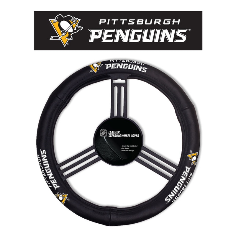 Fremont Die Pittsburgh Penguins Leather Steering Wheel Cover
