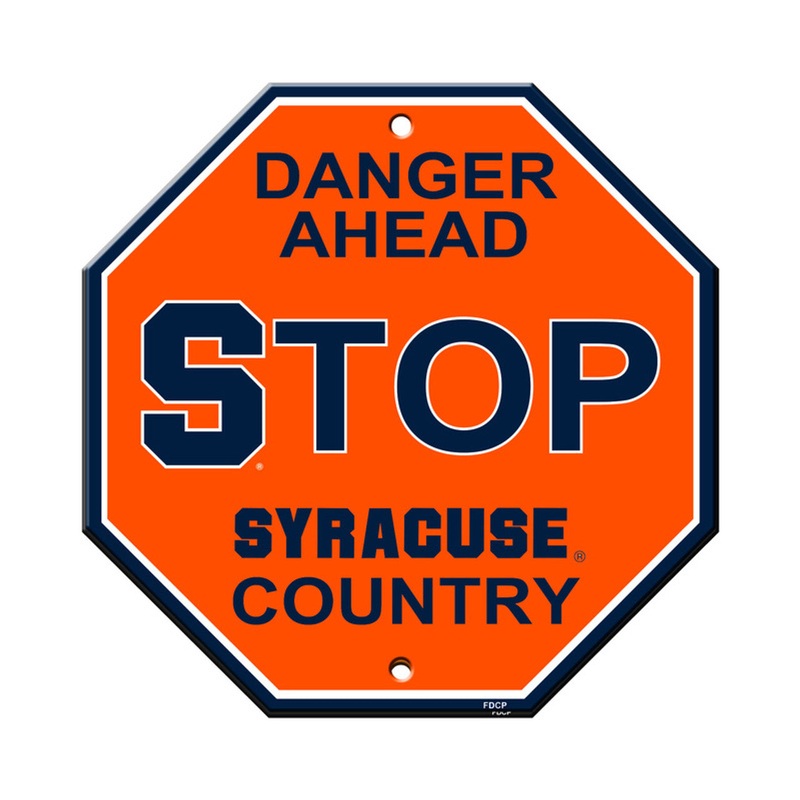 Fremont Die Syracuse Orange Plastic Stop Style Sign 12×12