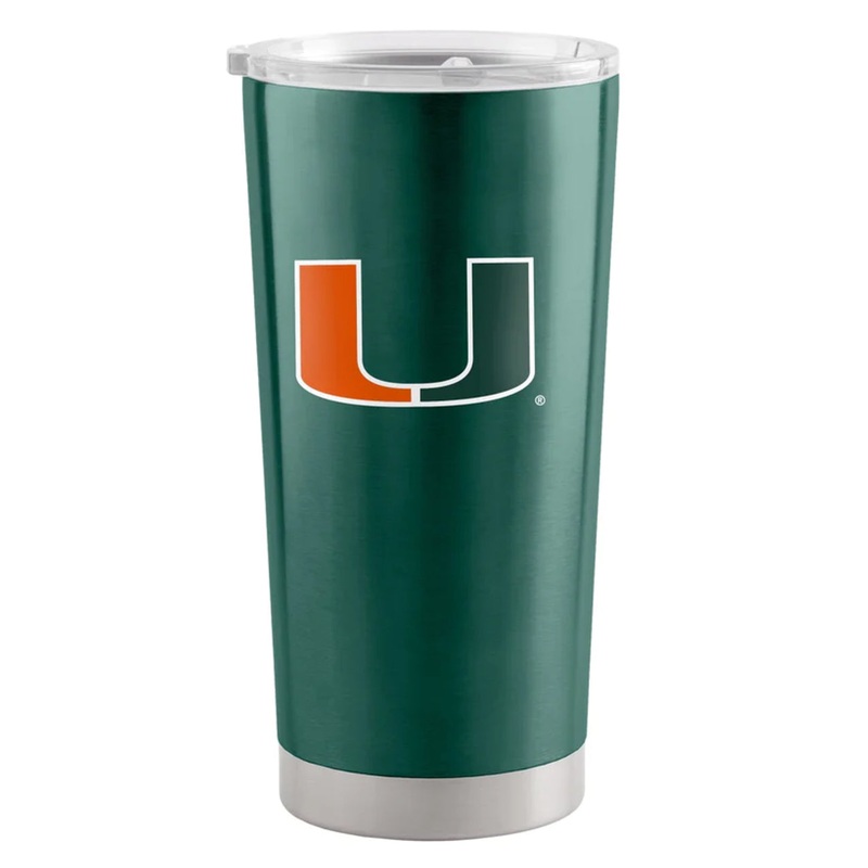Logo Brands Miami Hurricanes 20oz Stainless Steel Travel Tumbler