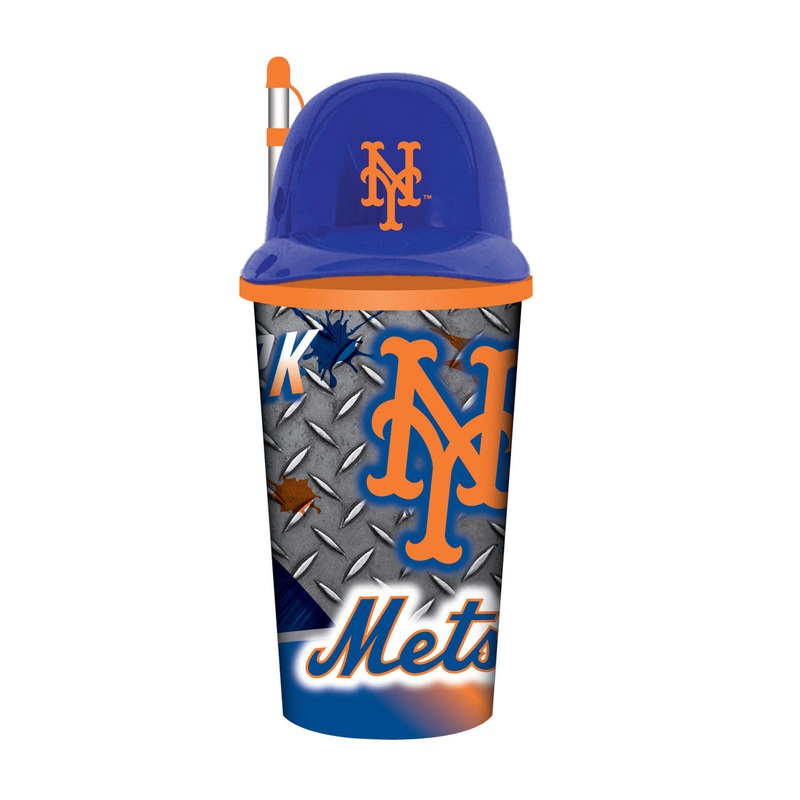 Mojo Licensing New York Mets 32oz Plastic Helmet Cup with Straw