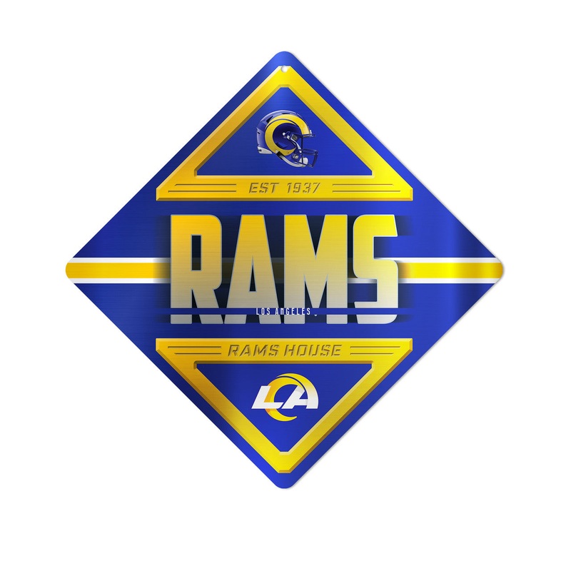 Rico Industries Los Angeles Rams Metal Diamond Shape Sign