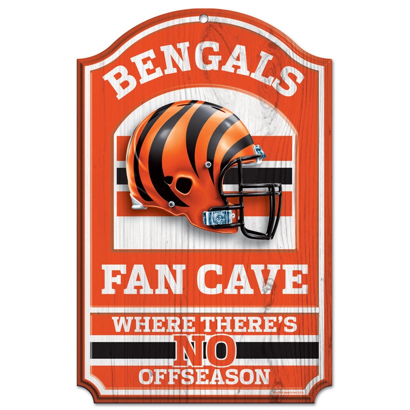 Wincraft Cincinnati Bengals Fan Cave Design Wood Sign 11×17