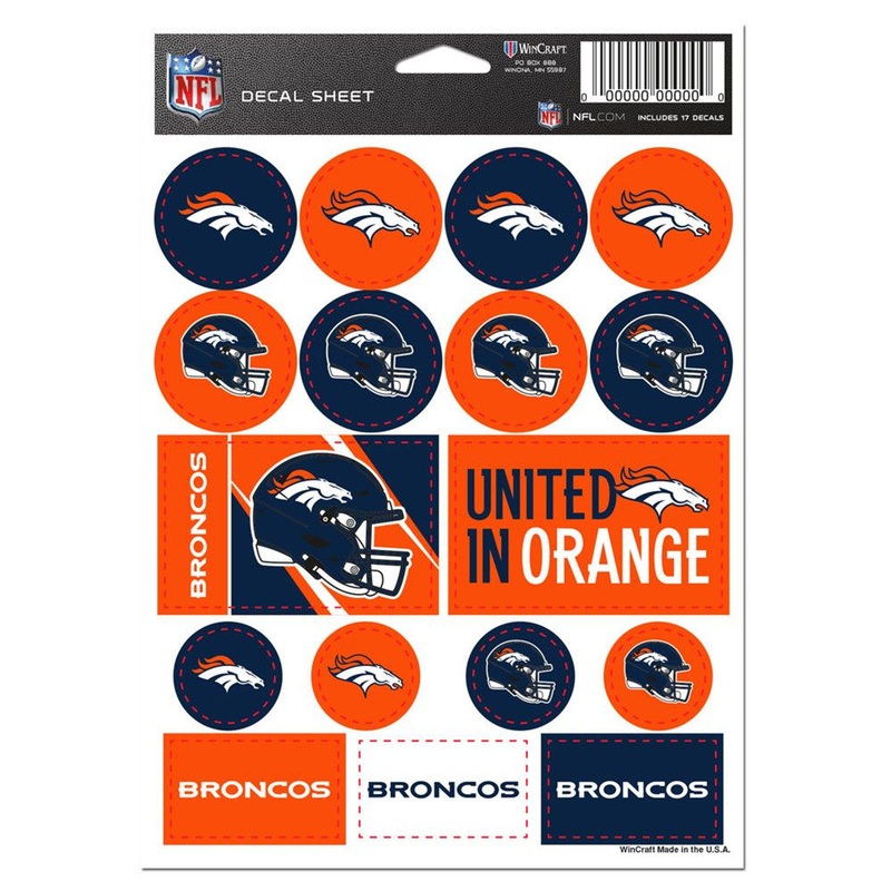 Wincraft Denver Broncos Vinyl Decal Sheet 5×7