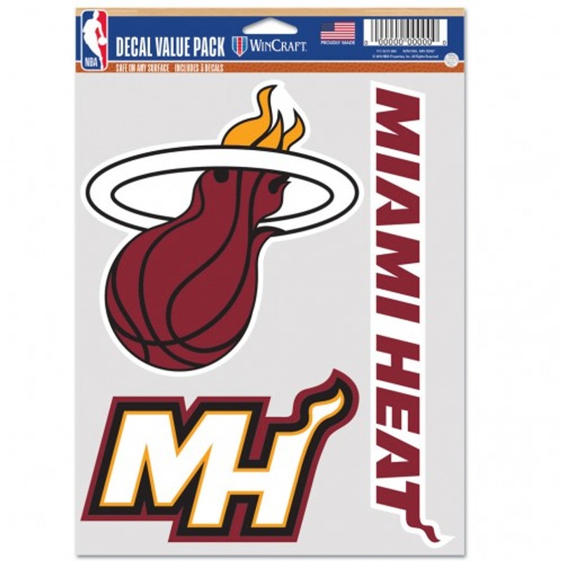 Wincraft Miami Heat Fan 3 Pack Multi Use Decal