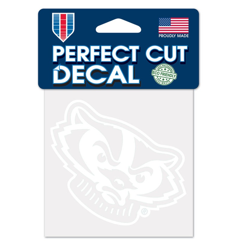 Wincraft Wisconsin Badgers White Perfect Cut Decal 4×4