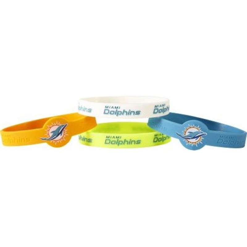 Aminco Miami Dolphins 4 Pack Silicone Bracelets