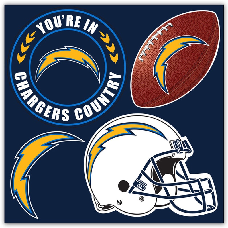 Fremont Die Los Angeles Chargers 4 Piece Magnet Kit