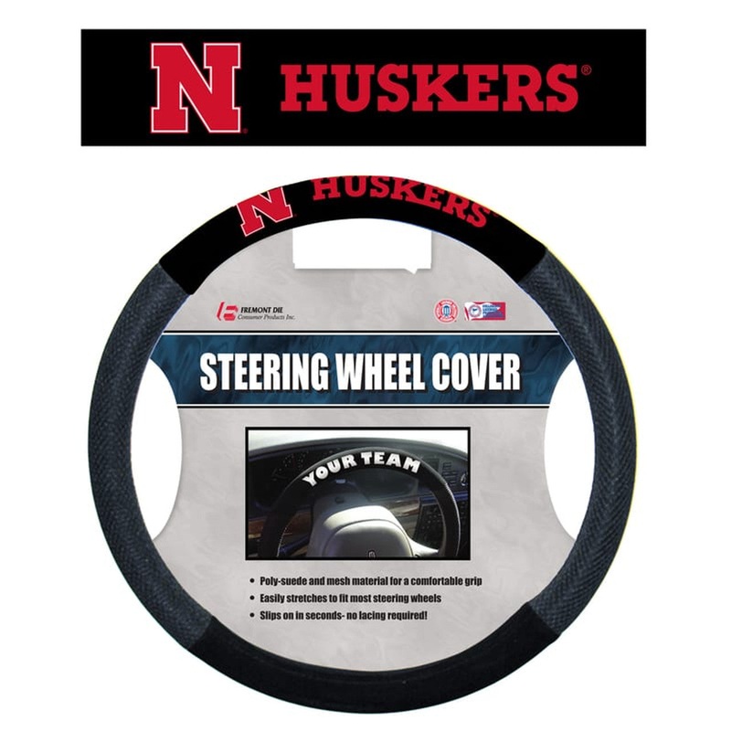 Fremont Die Nebraska Cornhuskers N Logo Design Mesh Steering Wheel Cover