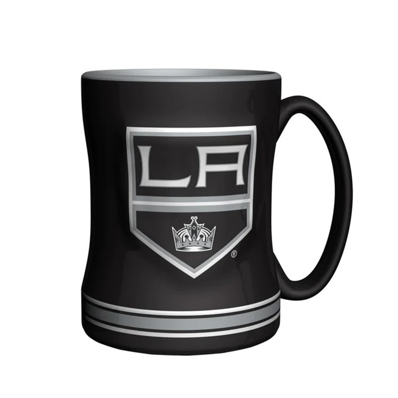 Logo Brands Los Angeles Kings Team Color 14oz Sculpted Relief Coffee Mug
