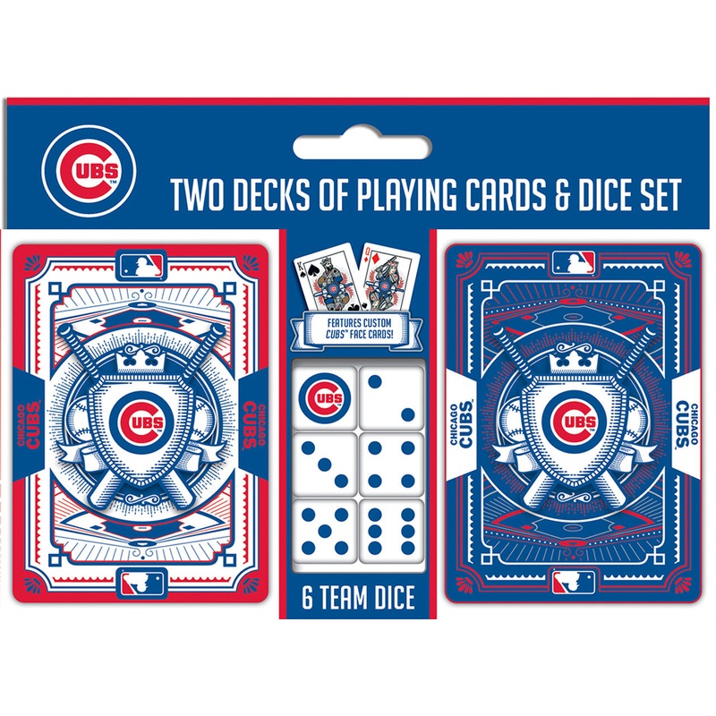 Masterpieces Puzzle Company Chicago Cubs Playing Cards and Dice Set