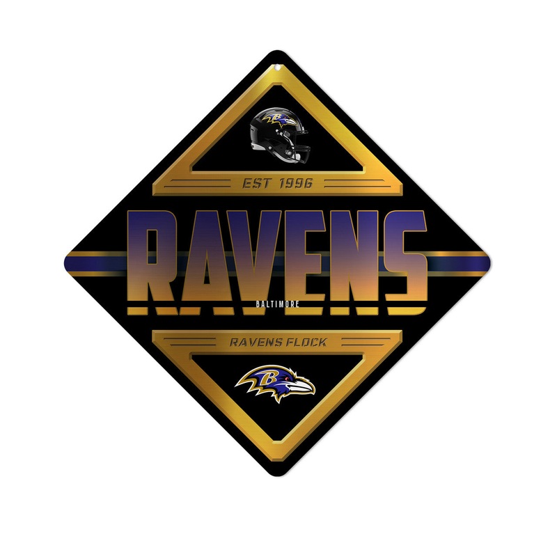 Rico Industries Baltimore Ravens Metal Diamond Shape Sign
