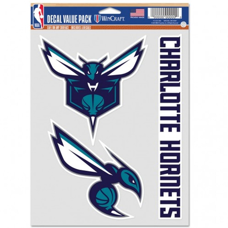 Wincraft Charlotte Hornets Fan 3 Pack Multi Use Decal