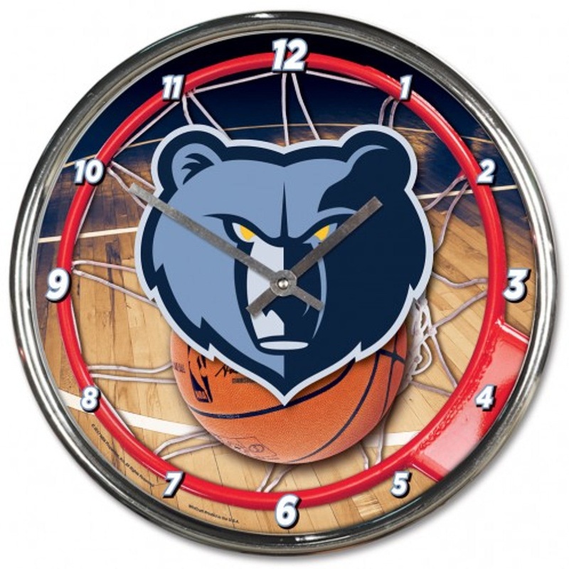 Wincraft Memphis Grizzlies Chrome Round Wall Clock