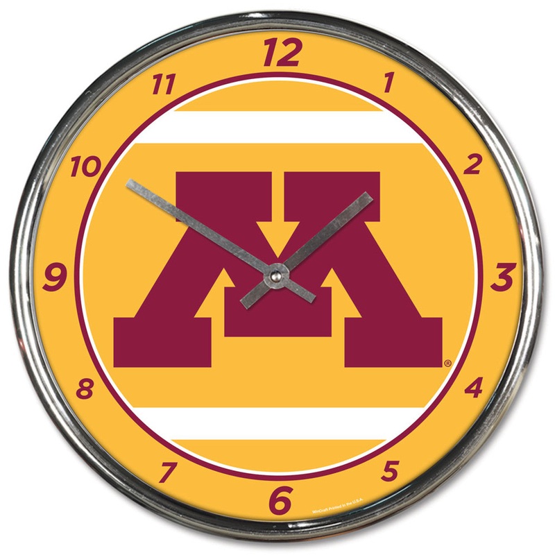 Wincraft Minnesota Golden Gophers Chrome Round Wall Clock