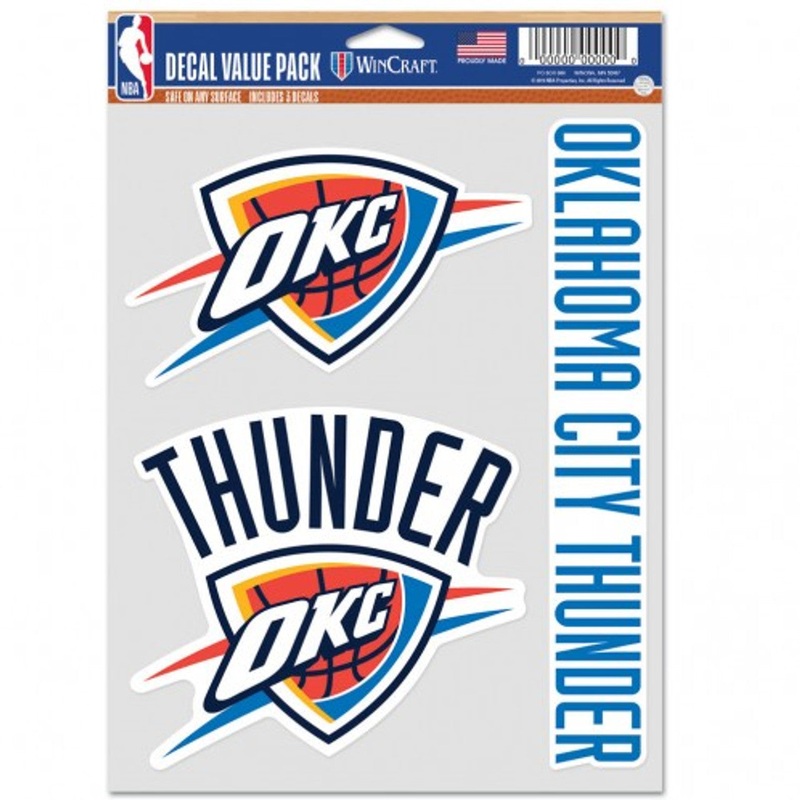 Wincraft Oklahoma City Thunder Fan Multi Use 3 Pack Decal