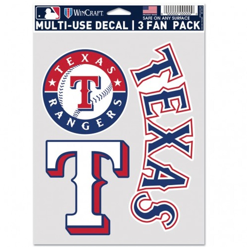 Wincraft Texas Rangers Fan 3 Pack Multi Use Decal