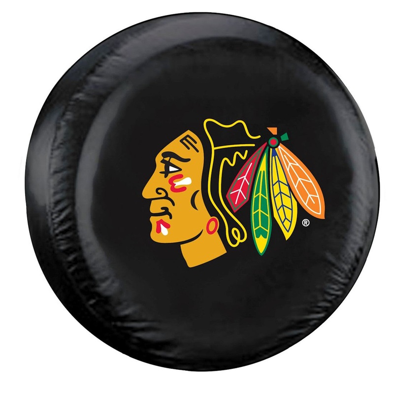 Fremont Die Chicago Blackhawks Black Standard Size Tire Cover