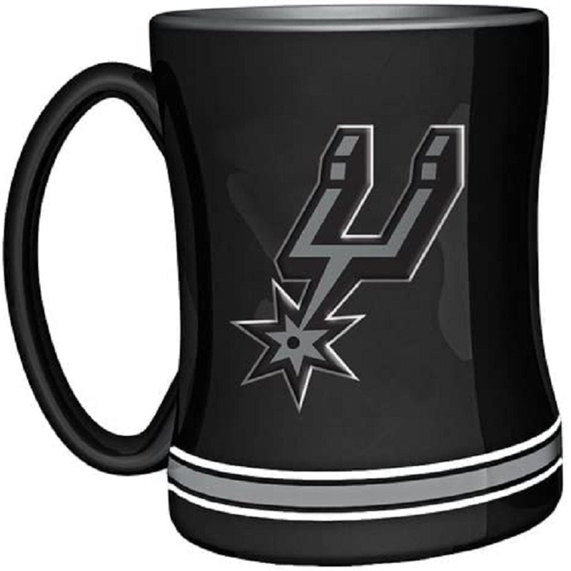 Logo Brands San Antonio Spurs Team Color 14oz Sculpted Relief Coffee Mug