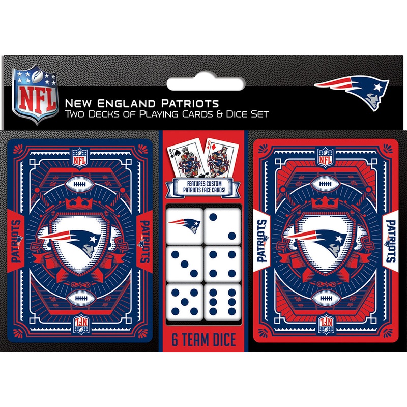 Masterpieces Puzzle Company New England Patriots Playing Cards and Dice Set