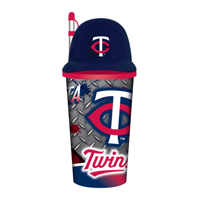 Mojo Licensing Minnesota Twins 32oz Plastic Helmet Cup with Straw