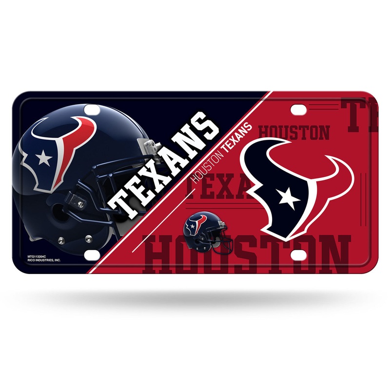 Rico Industries Houston Texans Metal License Plate