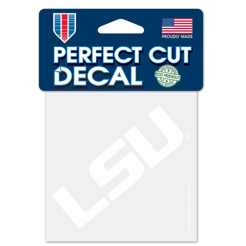 Wincraft LSU Tigers White Perfect Cut Decal 4×4