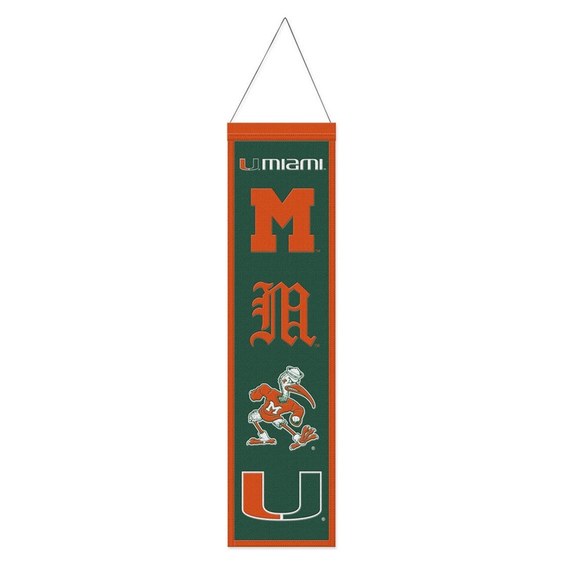 Wincraft Miami Hurricanes Heritage Evolution Design Wool Banner 8×32
