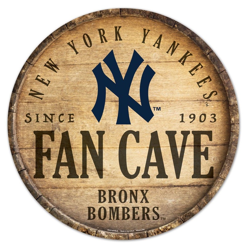Wincraft New York Yankees 14 Inch Round Barrel Top Design Wood Sign