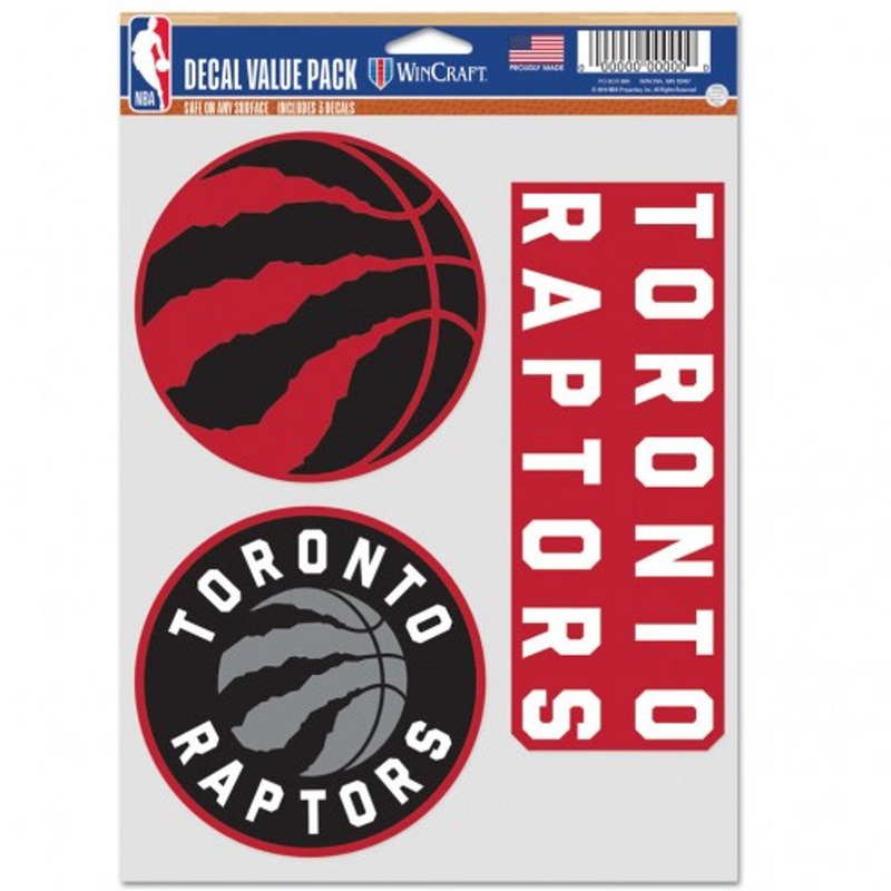 Wincraft Toronto Raptors Fan 3 Pack Multi Use Decal