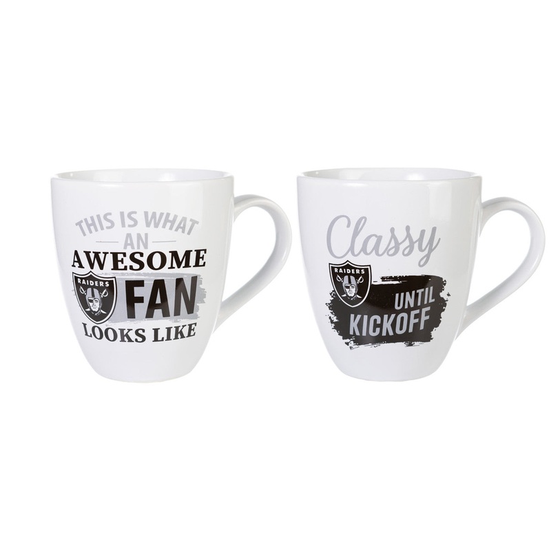 Evergreen Enterprises Las Vegas Raiders 17oz Ceramic 2 Piece Coffee Mug Set with Gift Box