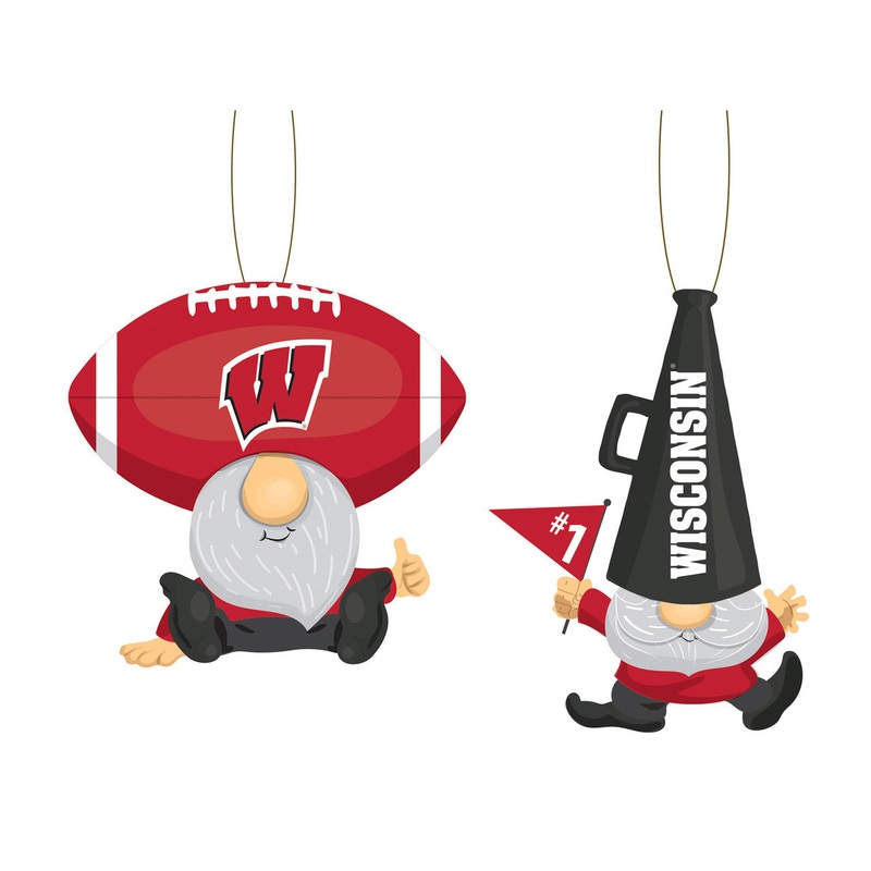 Evergreen Enterprises Wisconsin Badgers Fan 2 Pack Gnome Ornament