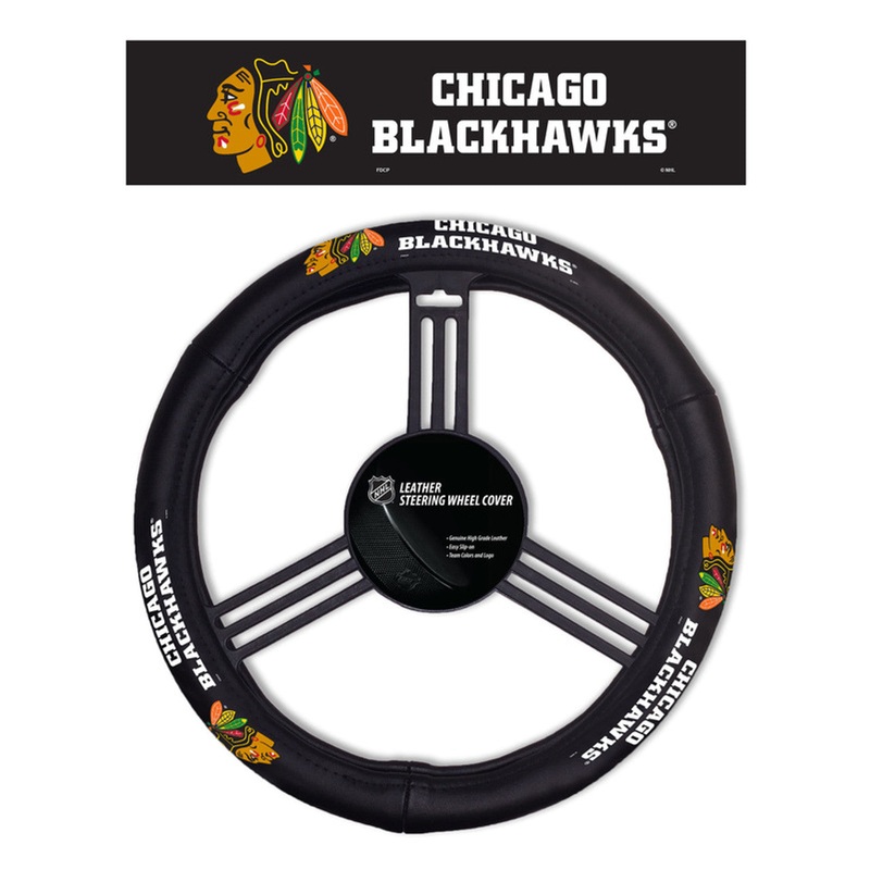 Fremont Die Chicago Blackhawks Leather Steering Wheel Cover