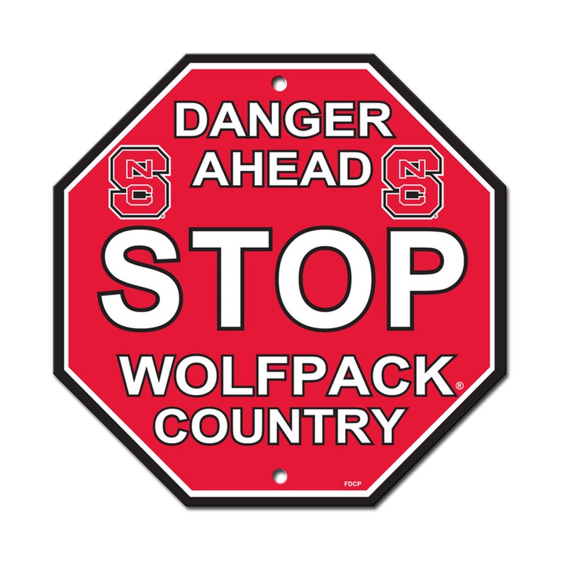 Fremont Die North Carolina State Wolfpack Plastic Stop Style Sign 12×12