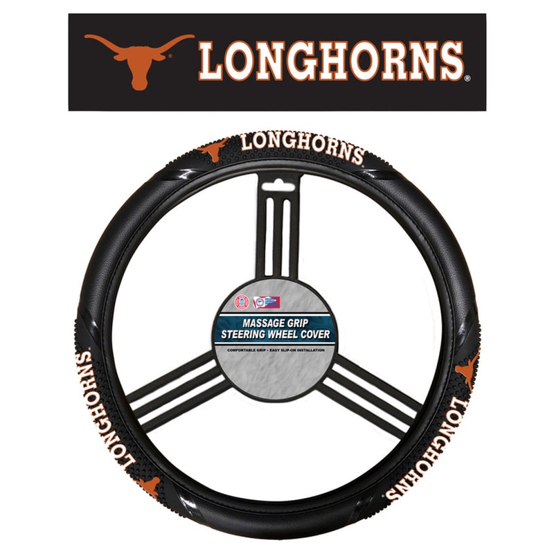 Fremont Die Texas Longhorns Massage Grip Steering Wheel Cover