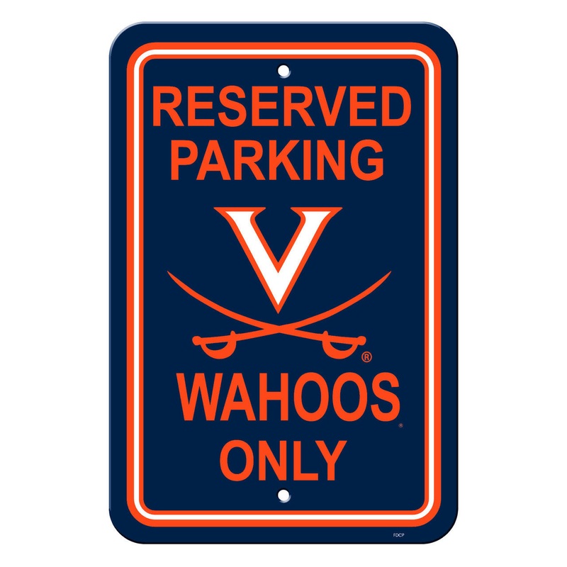 Fremont Die Virginia Cavaliers Plastic Reserved Parking Style Sign 12×18