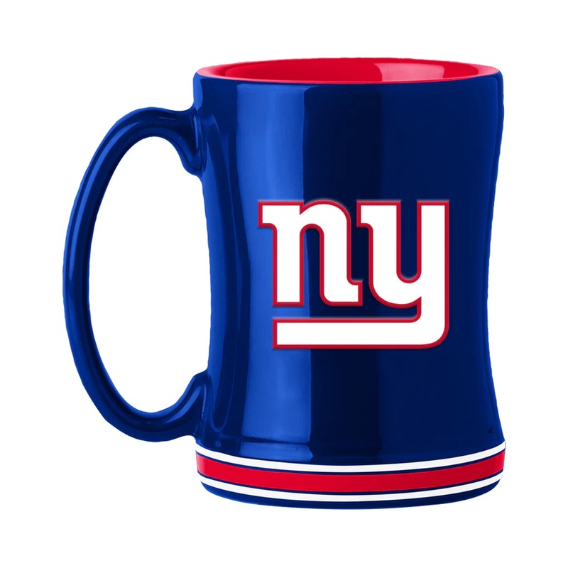 Logo Brands New York Giants Team Color 14oz Sculpted Relief Coffee Mug