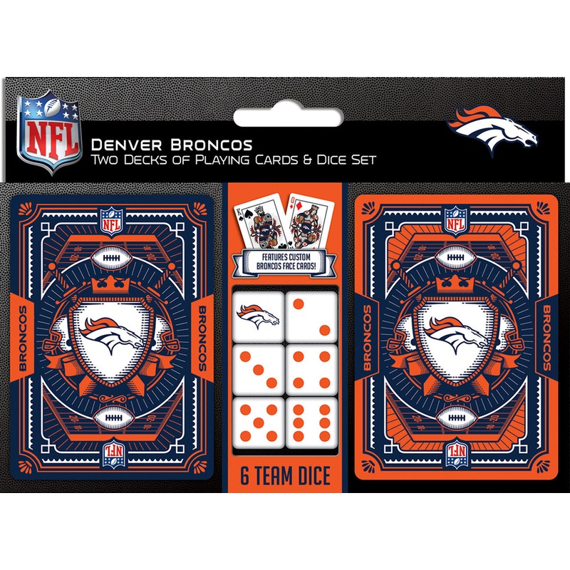 Masterpieces Puzzle Company Denver Broncos Playing Cards and Dice Set