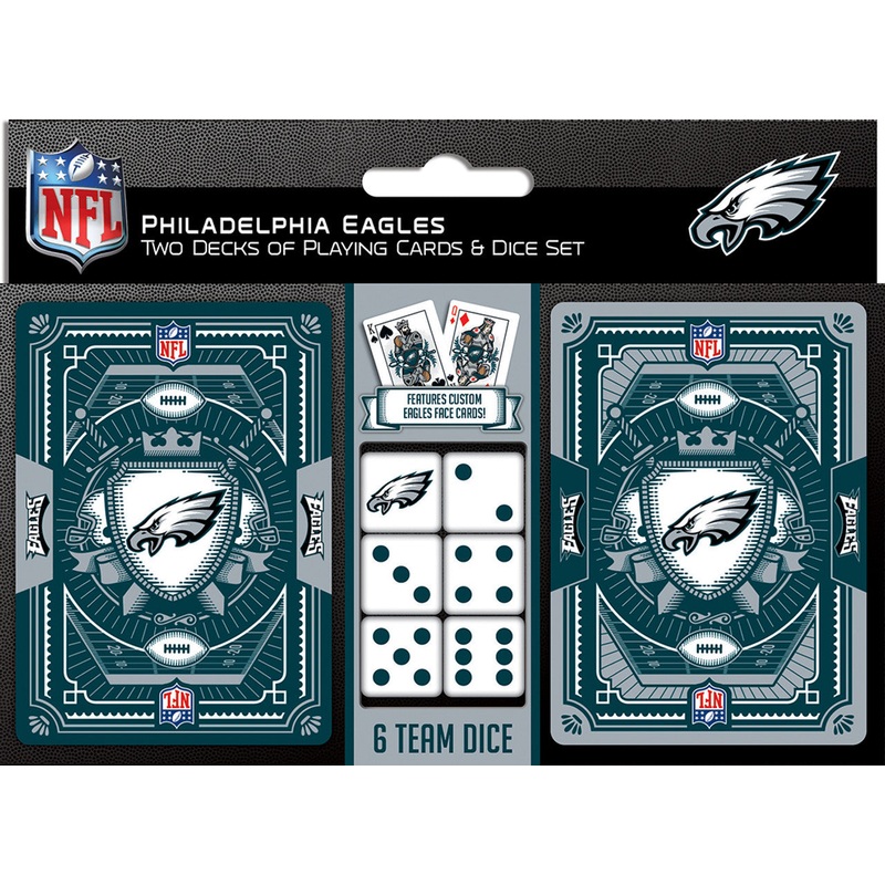 Masterpieces Puzzle Company Philadelphia Eagles Playing Cards and Dice Set