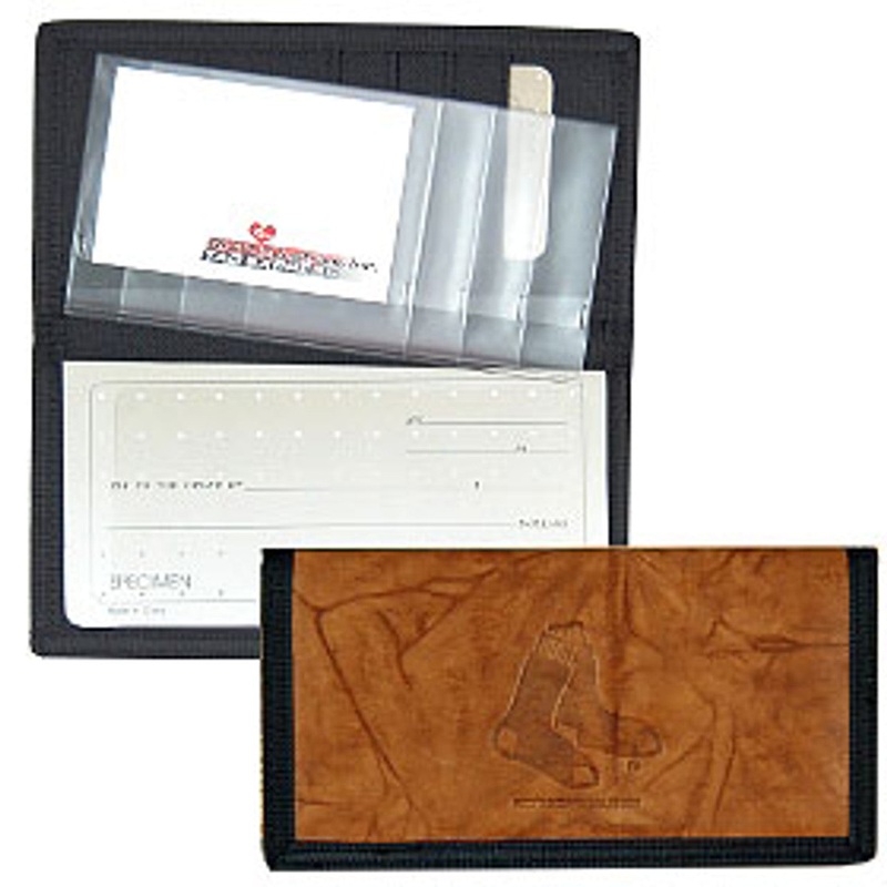 Rico Industries Boston Red Sox Leather/Nylon Embossed Checkbook Cover