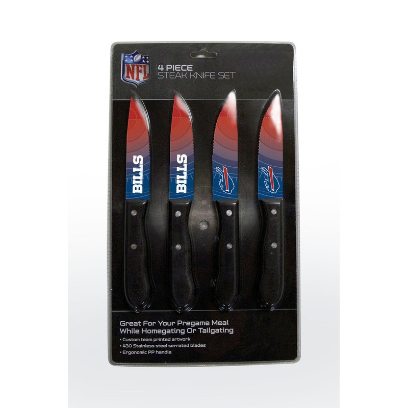 The Sports Vault Buffalo Bills 4 Pack Steak Knife Set